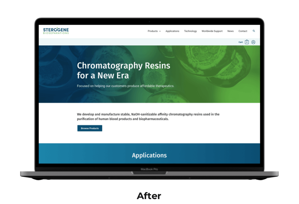 Sterogene website design