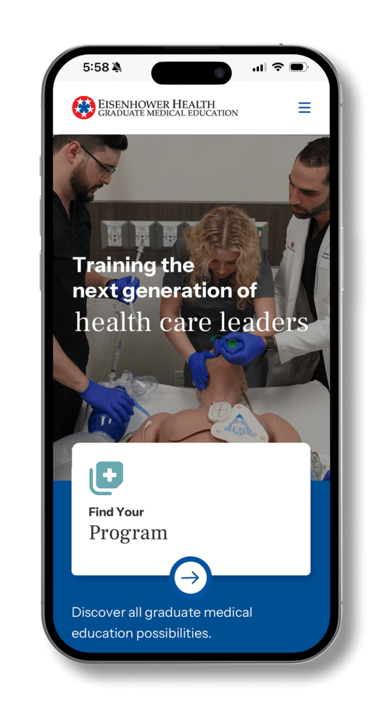 Eisernhower GME mobile website design